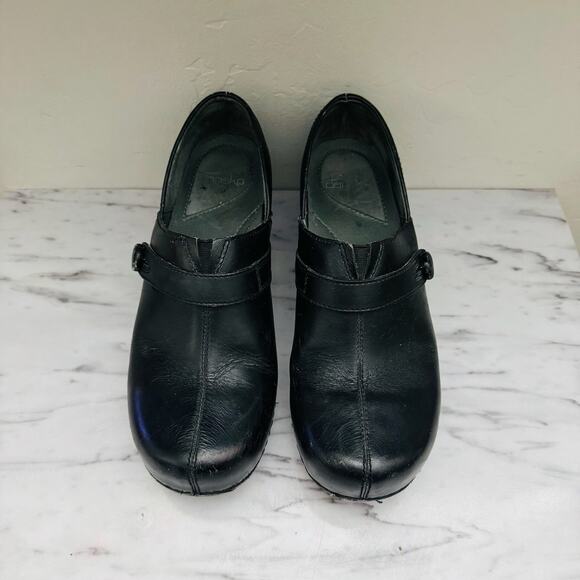 Dansko Solstice Black Leather Slip On Professional Clogs Women’s Size 9.5 - Picture 3 of 11